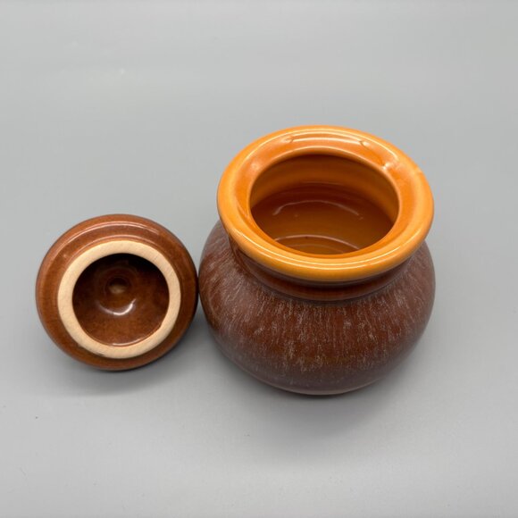 Beauceware Canada Brown Drip Stoneware Jar Vintage Ceramic Pot with Lid - Picture 3 of 6